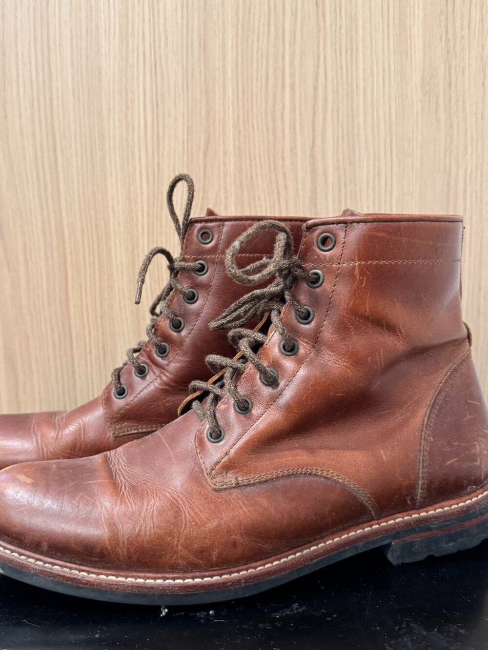Nisolo Andres Lace-Up Boot – Men's Size 10.5 – Cognac Brown